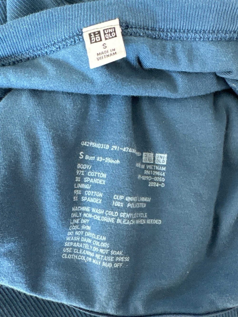 Uniqlo Blue Ribbed Tank Midi Dress - Picture 3 of 3